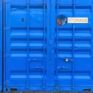 Blue container outside 6